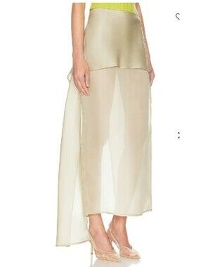 Helsa The Silk Gazar Skirt With Drape